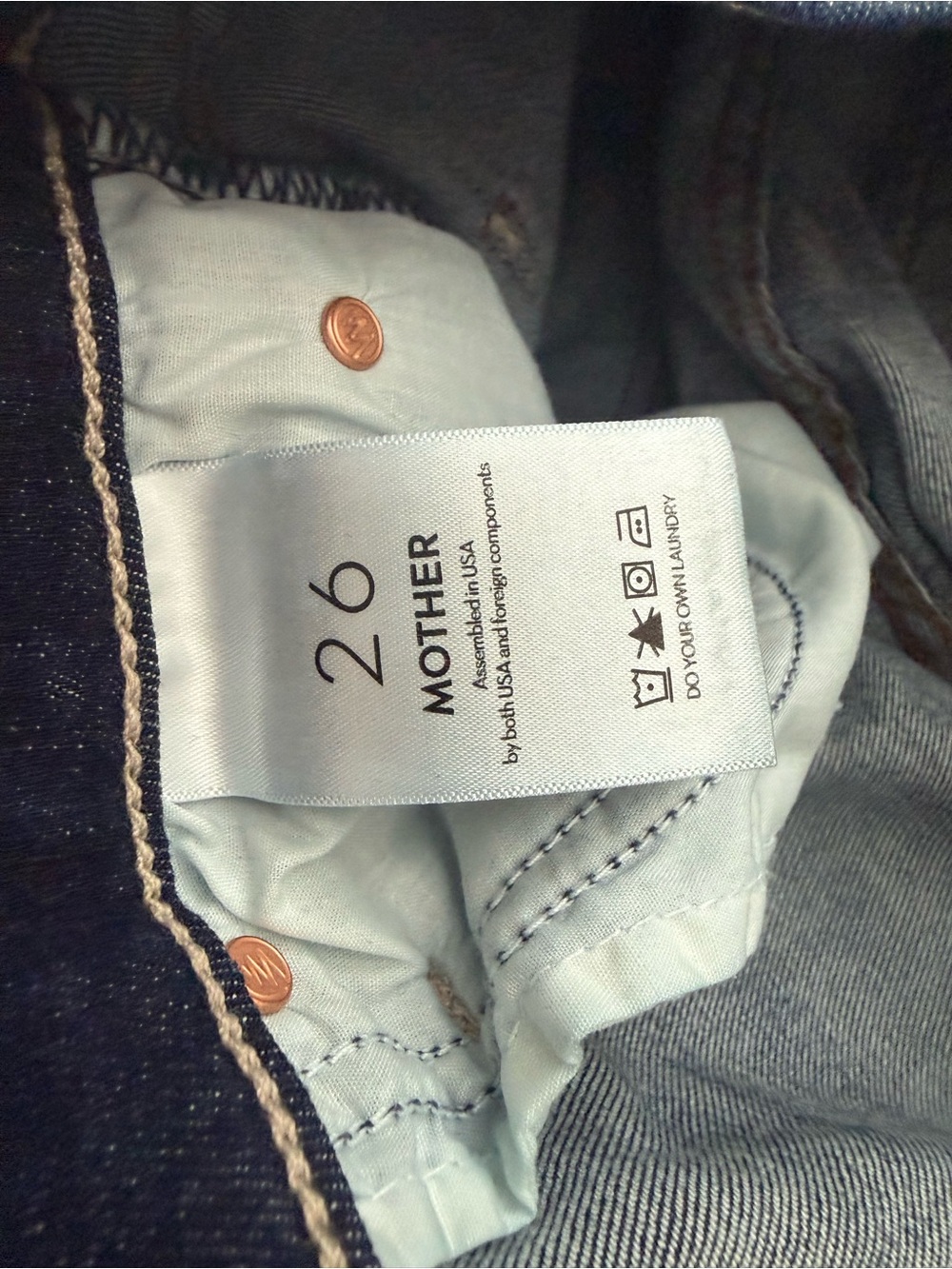 MOTHER Dark Indigo Straight-Leg Jeans with Raw Hem - Picture 4 of 8